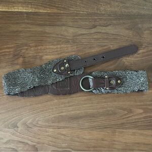 Anthropologie Jasper & Jeera Beaded Leather Belt